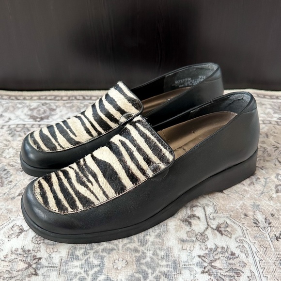 Hush Puppies Shoes - Hush Puppies Genuine Leather Zebra Print Calf Hair Loafers